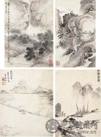 诸家 山水 册页(10开) 水墨或设色纸本