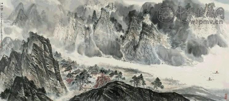 张庆寿 江村乐 镜心 设色纸本