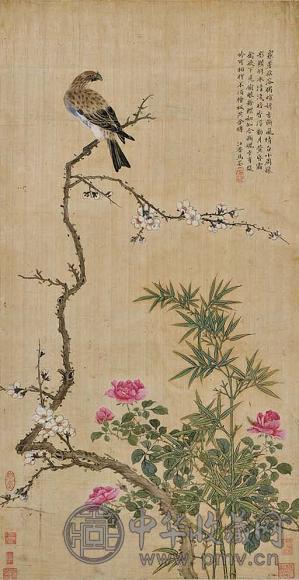马荃 凌霜傲雪图 镜心 设色绢本