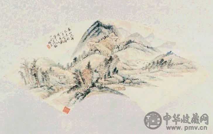 王昱 山水 扇面 纸本