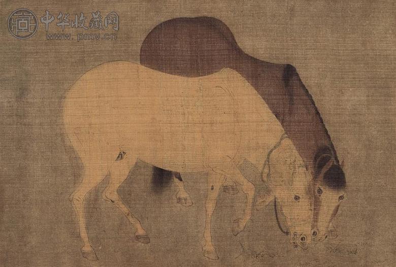陈居中(款) 进马图 镜心 绢本