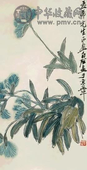 齐白石 蝴蝶兰 镜心 设色纸本