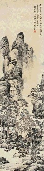 贺良朴 山水 立轴 设色纸本