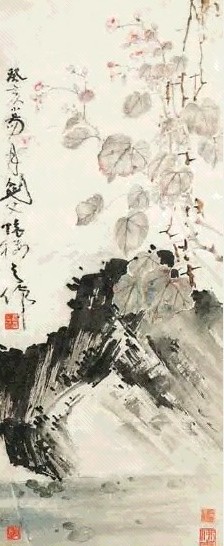 近现代 高剑父 秋海棠 轴