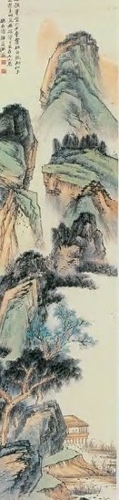 何海霞 瀑声翠壁图 轴 纸本设色