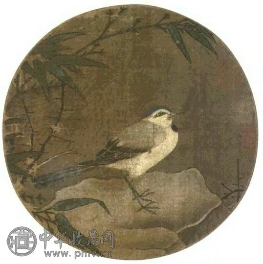 宋元 翠竹山鸟 扇面