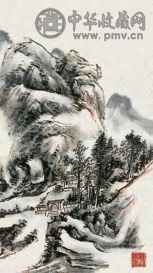 黄宾虹 山水 立轴 设色纸本