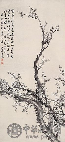 吴熙载 癸丑(1853年)作 梅花图 轴 水墨纸本