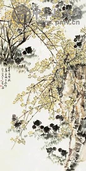 康师尧 雏鸡图 轴 设色纸本