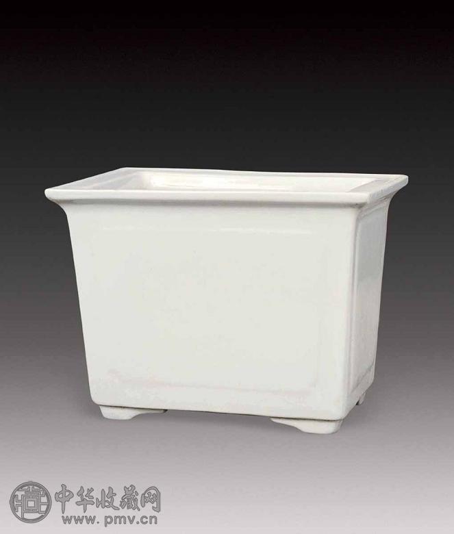 清光绪 青白釉长方花盆