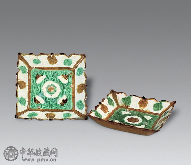 辽 三彩四方盆(1对)