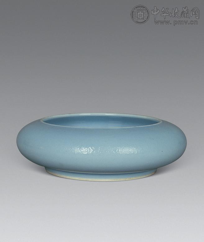 清晚期 天蓝釉水盂