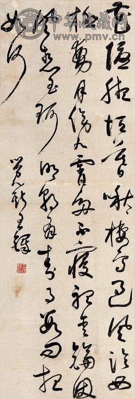 王铎(款) 草书条幅 立轴 水墨纸本