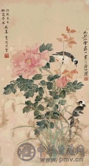 江寒汀 己丑(1949年)作 花鸟 立轴 设色纸本