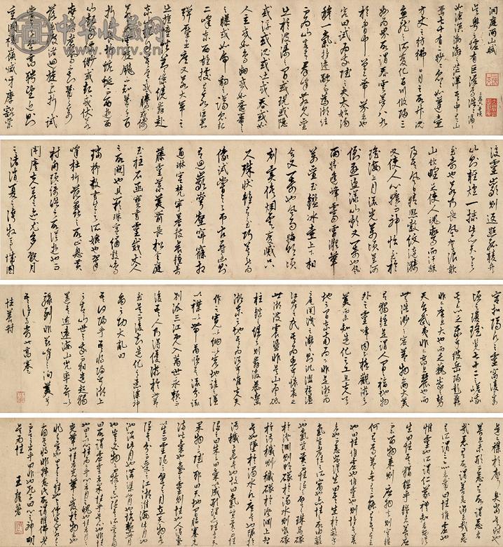 王鏊 洞庭两山赋·性善对 手卷 水墨纸本