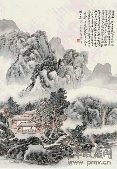 黄宾虹 壬戌(1922年)作 归耕图 立轴 设色纸本