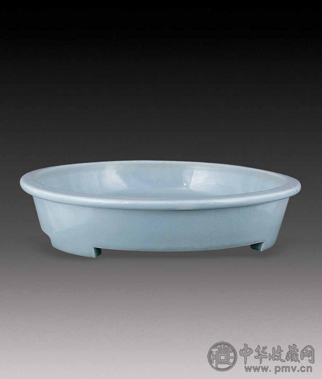 清乾隆 天蓝釉洗