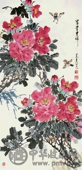 现代 黄慕尧 牡丹