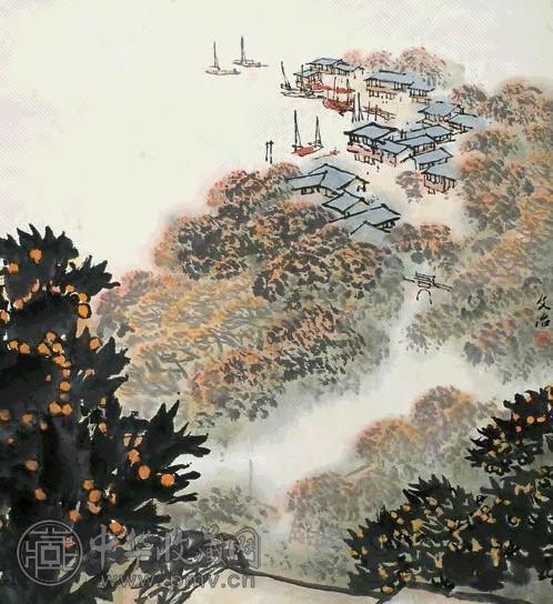 魏紫熙 山水 立轴 设色纸本 收藏资讯|艺术家|书画家|书画名人|书法家-中华收藏网