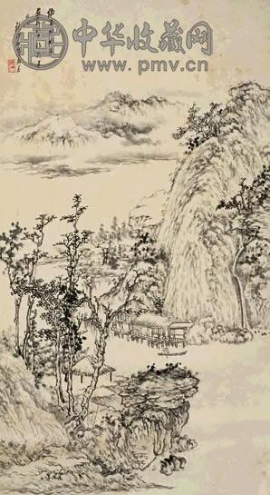 近现代 吴镜汀 山水 轴