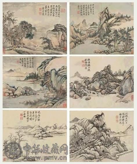 张宗苍 戊辰(1748年作) 山水 册页 八开 设色纸本