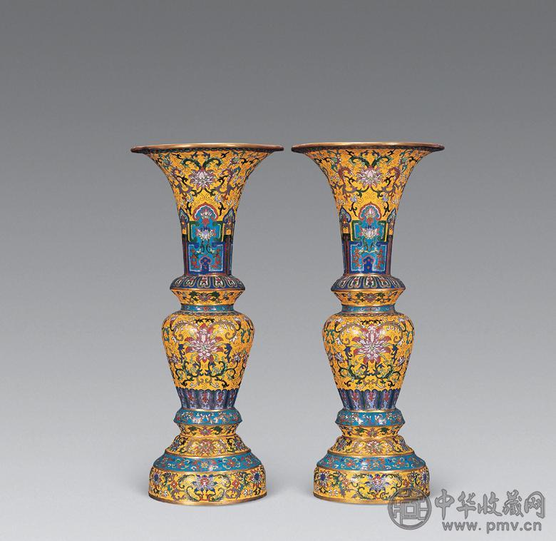 清中期 景泰蓝宝相花纹(1对)