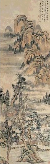 顾沄 壬申(1872年作) 山水 立轴 设色纸本