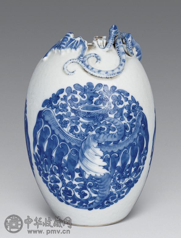 清光绪 青花龙凤纹水盂