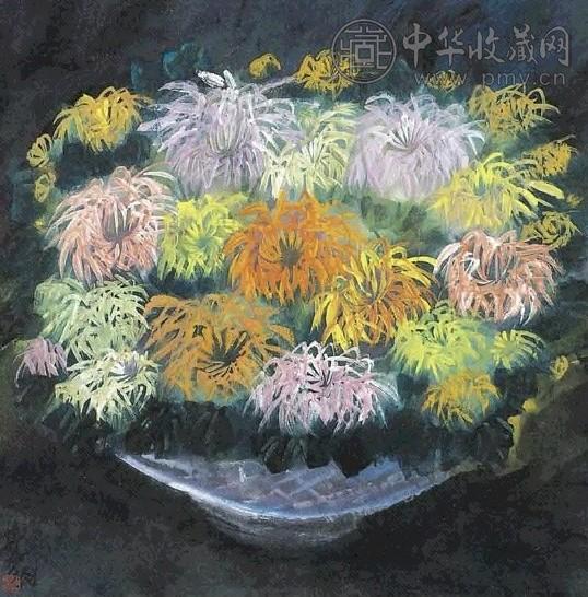 近现代 林风眠 菊花 镜心
