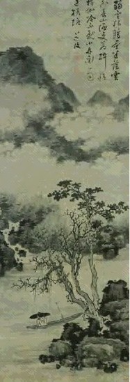 明 陈淳 烟雨孤舟 轴