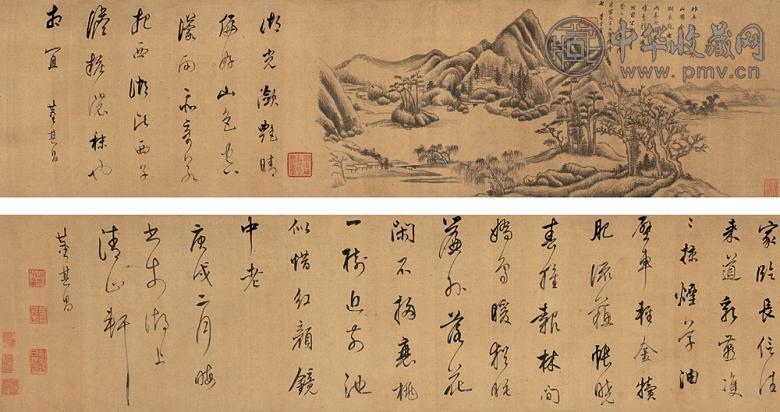 董其昌 万历三十七年—三十八年(1609-161 石湖揽胜图 手卷 水墨绢本