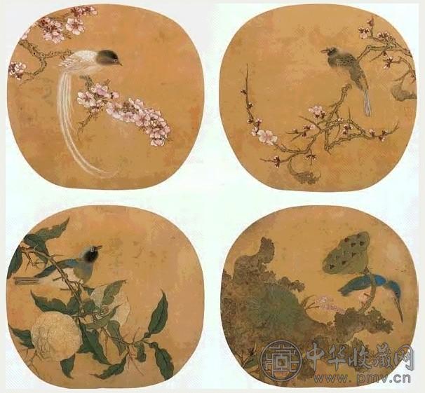 花鸟 册页 六开 设色绢本