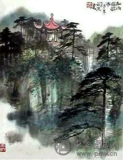 胡玉昆 细雨从容 立轴 设色纸本