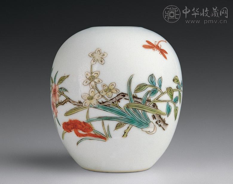 民国 粉彩天仙拱寿纹水盂