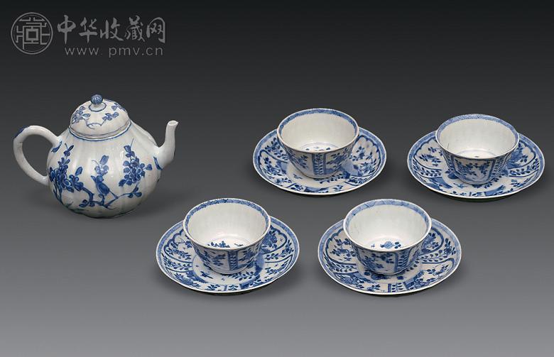 明万历 青花花鸟纹茶具(1套)