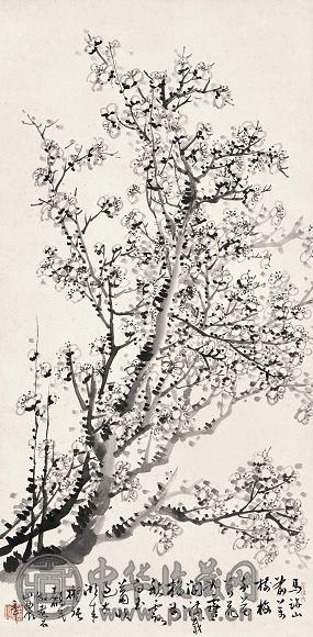 陈半丁 墨梅 立轴 水墨纸本