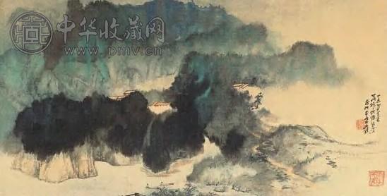 当代 张大千 江行揽胜 镜心