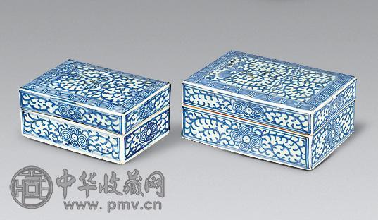 青花印盒(2只)