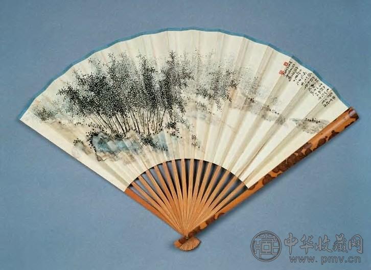 汪吉麟 1939年作 竹林秋声 扇面 设色纸本