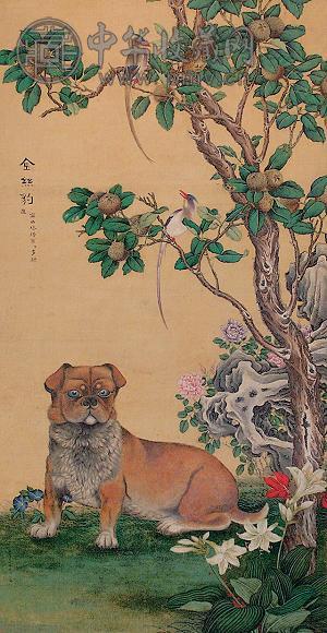 郎世宁(款) 狗 立轴