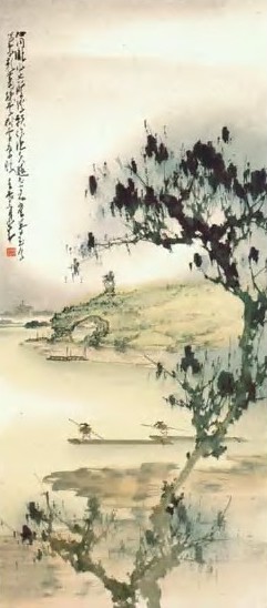 赵少昂 近现代 桂林象饮漓江 轴