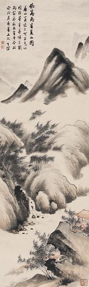 吴华源 夏山图 立轴 设色纸本