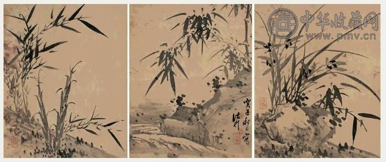 诸昇 癸酉(1693年)作 兰竹 册页(12开) 水墨绢本