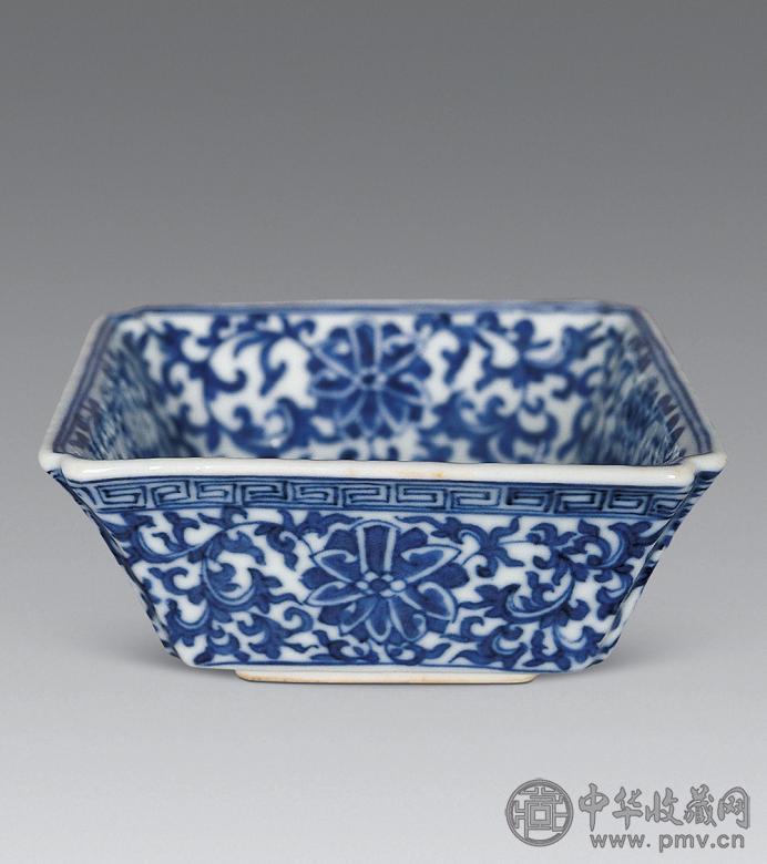 清道光 青花穿花龙水洗