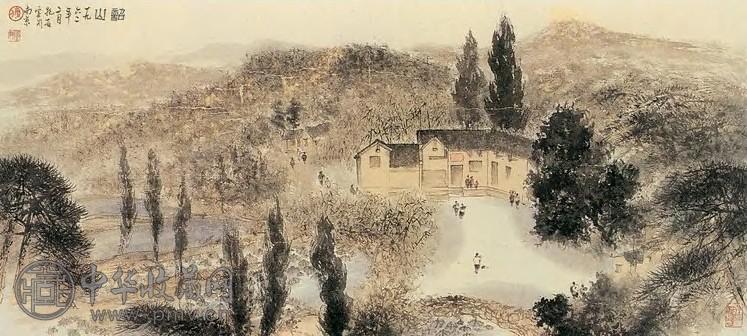 傅抱石 韶山故居 镜心 纸本设色