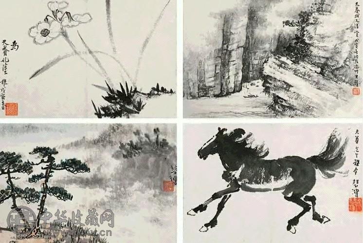 徐悲鸿 翰墨菁华 册页(12开) 设色纸本