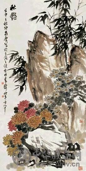 曹简楼 1992年作 秋艳 镜心 设色纸本