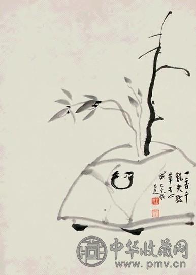 张大千 墨兰 镜心 水墨纸本