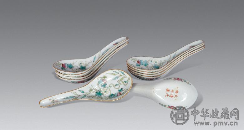 清光绪 粉彩籁瓜勺(10件)