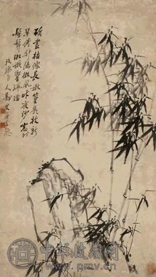 郑板桥竹石图立轴水墨纸本收藏资讯|艺术家|书画家|书画名人|书法家